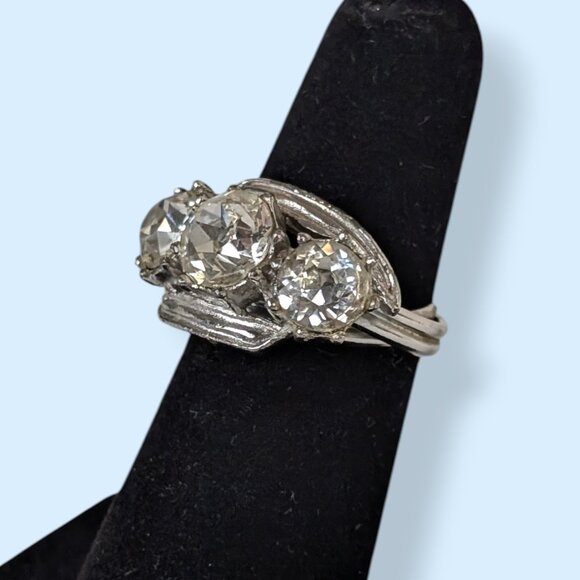 V. Mid-Century Trilogy Cocktail Ring - Picture 3 of 8